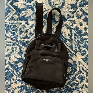 Karl Lagerfeld Elegant Black Backpack with Bow